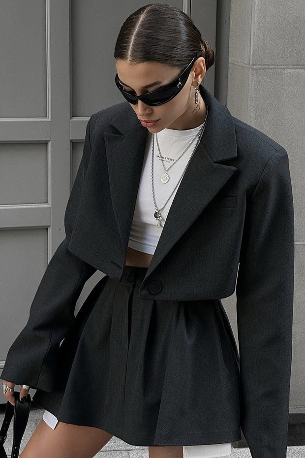 Kontrast Silhouette Cropped Rock Set im modernen Stil