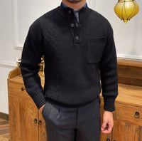 Pullover mit Zopfmuster und Rippstruktur