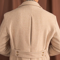 Polohemd aus Wollmischung mit Fischgrätmuster im Vintage-Stil