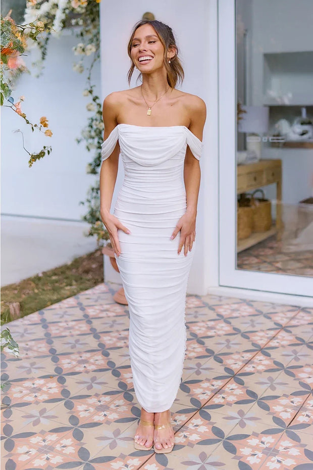 Kylie Langes Kleid - Weiß