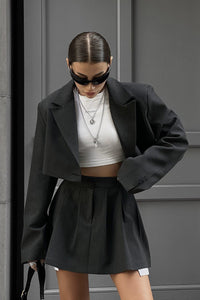 Kontrast Silhouette Cropped Rock Set im modernen Stil