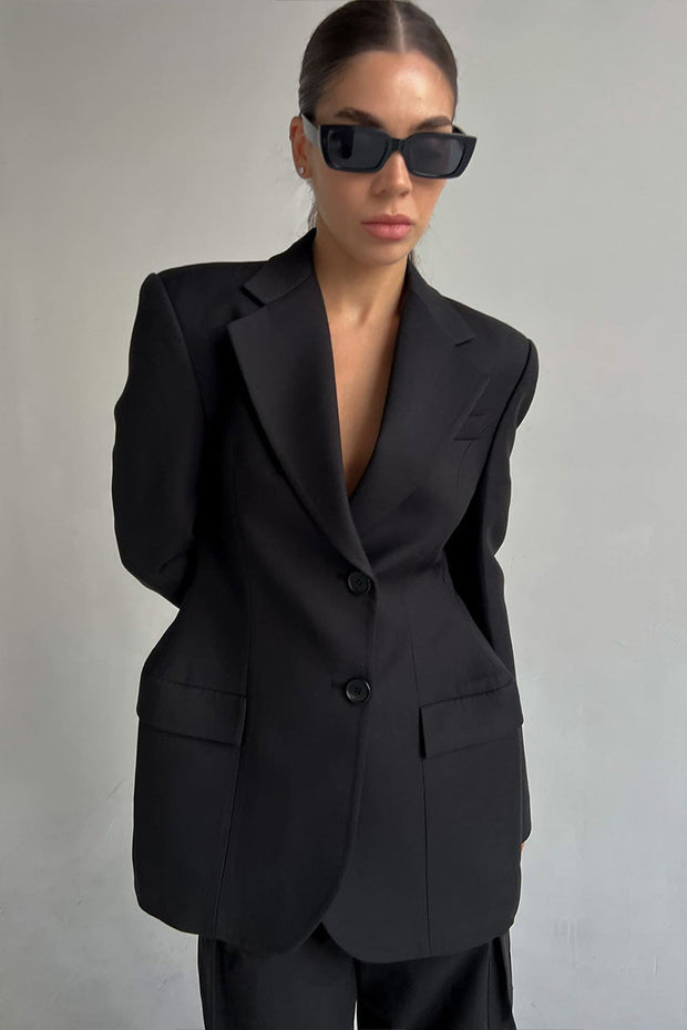 Frühjahrsblazer mit V-Neck und Taillierung