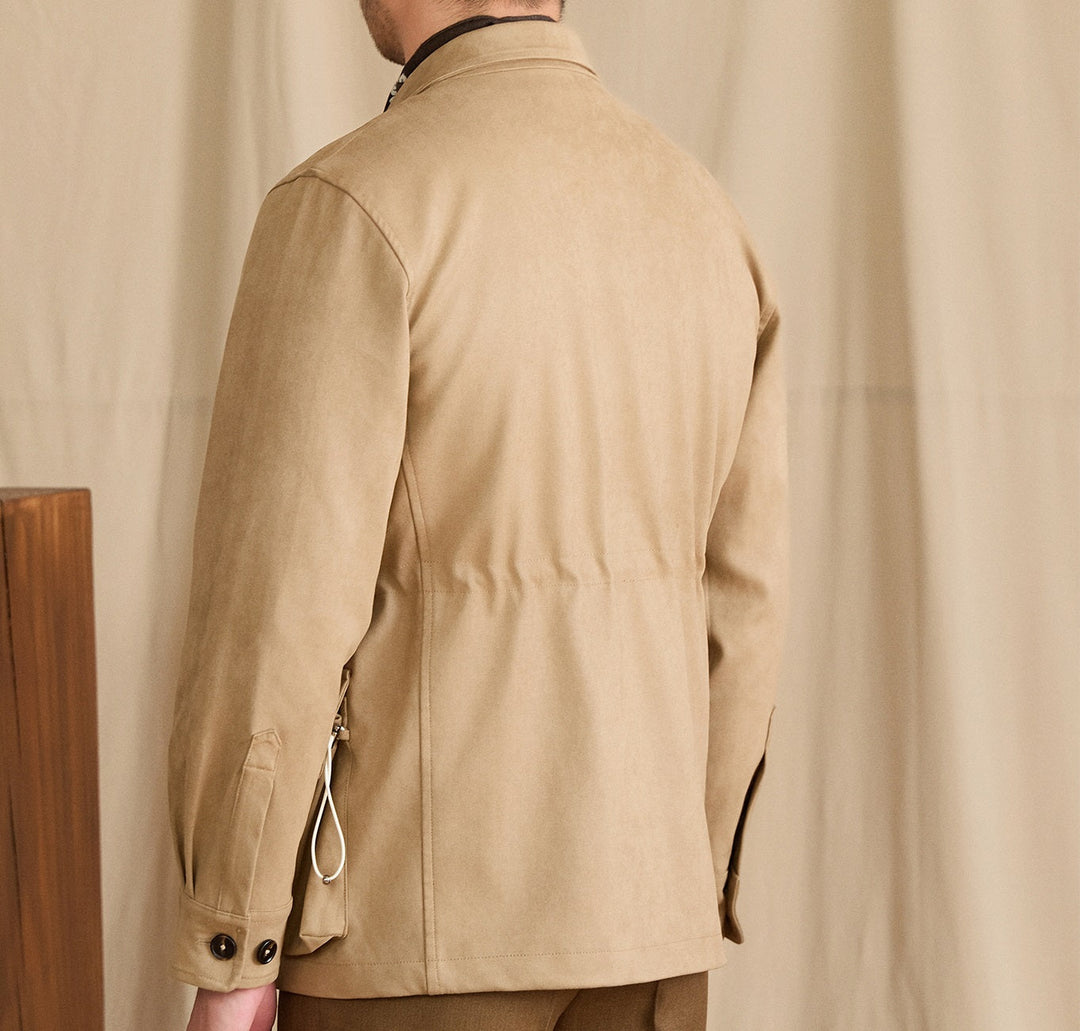 Jacke aus Kunstwildleder mit sportiver Optik
