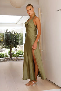 Sian Langes Kleid - Olivgrün