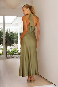 Sian Langes Kleid - Olivgrün