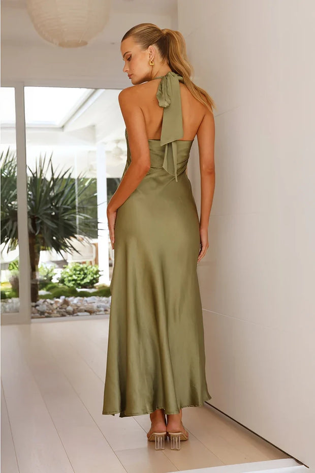 Sian Langes Kleid - Olivgrün