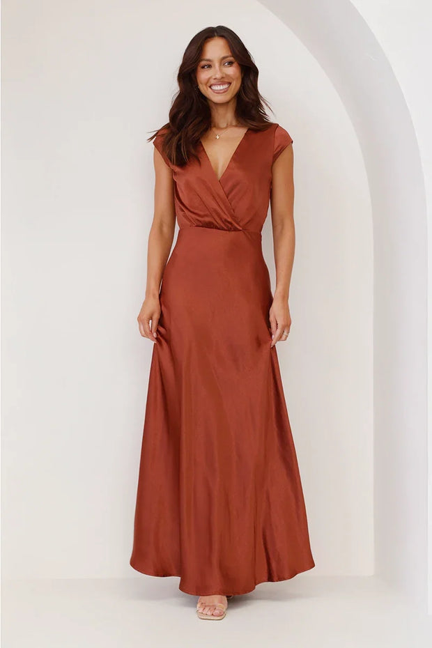 Selma Langes Kleid - Rost