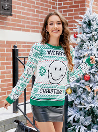 Lässiger Halloween-Smiley-Pullover aus Strick