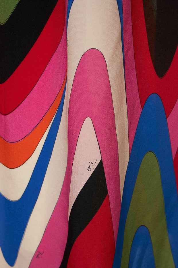 Trägerloses Langes Kleid mit Seitenschlitz und Moiré-Muster