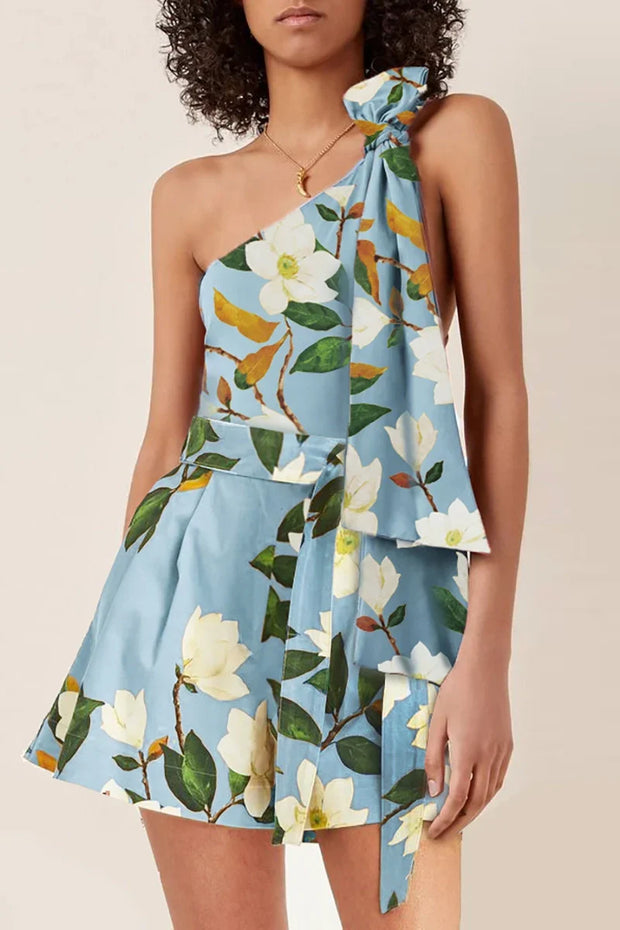 Frisches Blumen-Einteiler-Badeanzug-Set im modernen Stil