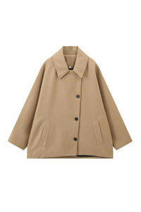 Leiser Luxus Asymmetrischer Cape-Mantel im modernen Stil