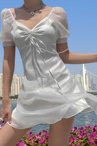 Kleid mit Puffärmeln und transparentem Prinzessinnen-Stil im modernen Stil