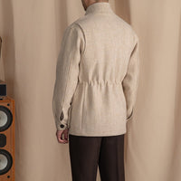 Mantel aus Wolle und Tweed mit Fischgrätmuster und sportiver Optik