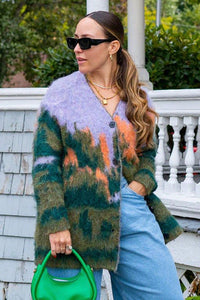 Kunstinspirierte Cardigan aus Strick