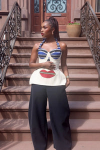 Tribal-inspiriertes Neckholder-Corsett-Oberteil