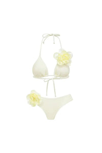 Neckholder 3D Blumenmuster Bikini-Set