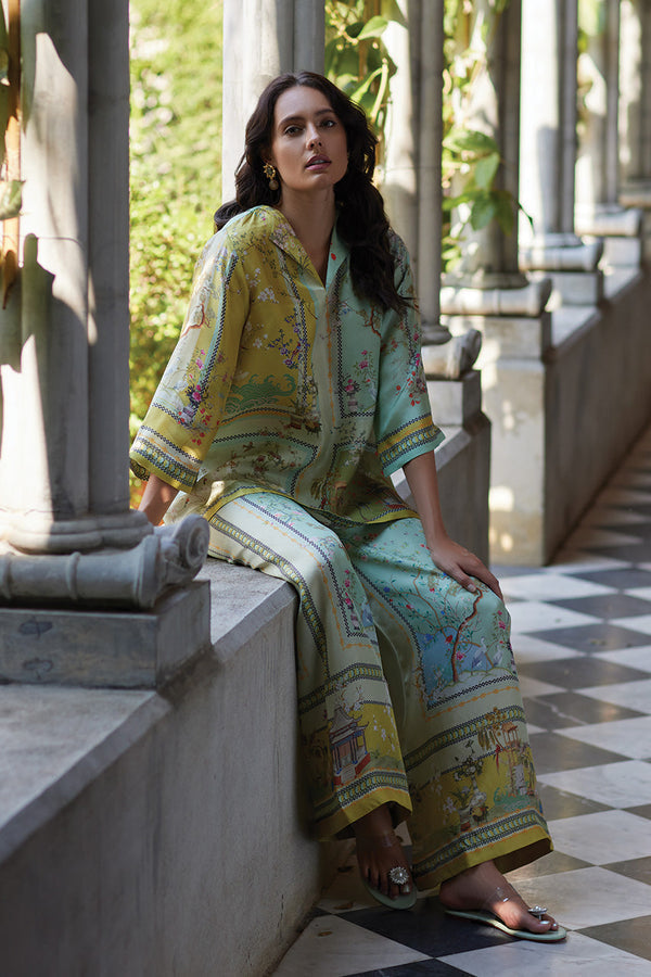 Flair Fusion Blumen Hosen Set im modernen Stil
