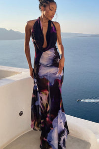 Französisches Ditsy-Blumen A-Linien-Kleid im modernen Stil