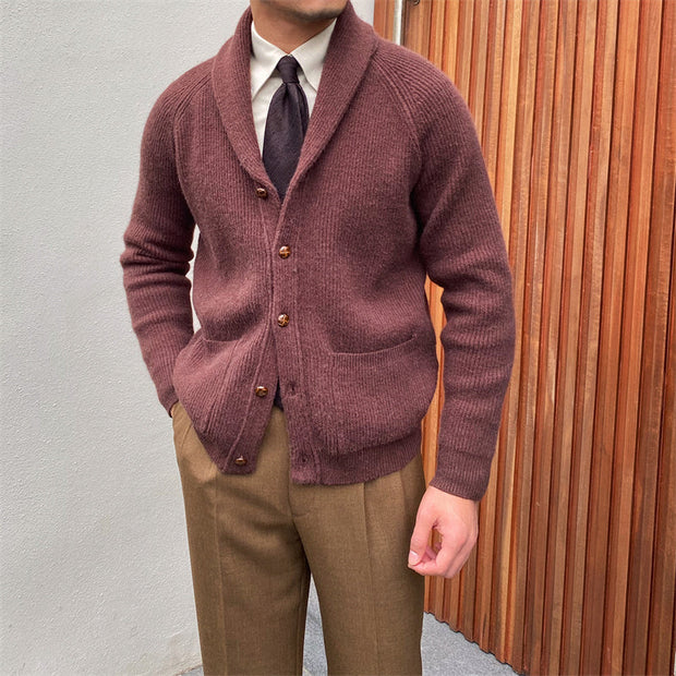 Strickjacke mit Schalkragen