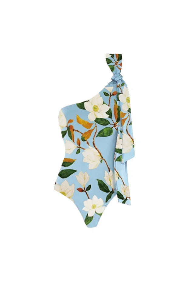 Frisches Blumen-Einteiler-Badeanzug-Set im modernen Stil