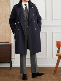 Trenchcoat aus Baumwollmischung mit doppelreihigem Schnitt