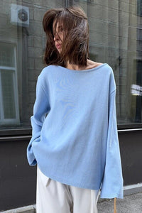 Versteckter Open-Back-Lazy-Pullover im modernen Stil