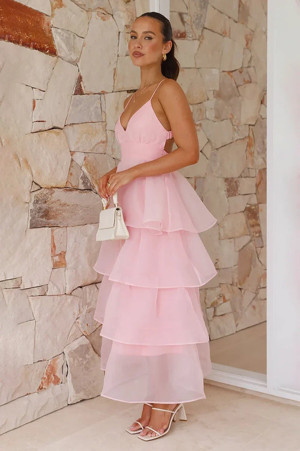 Shayla Langes Kleid - Rosa