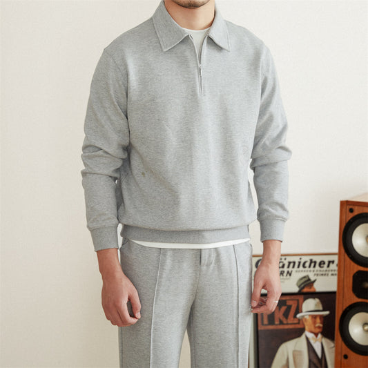 Pullover aus Baumwolle mit kurzem Reißverschluss