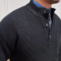 Pullover mit Zopfmuster und Rippstruktur