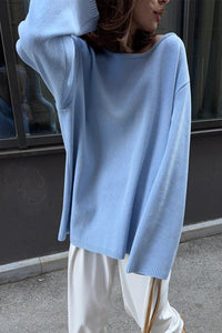 Versteckter Open-Back-Lazy-Pullover im modernen Stil