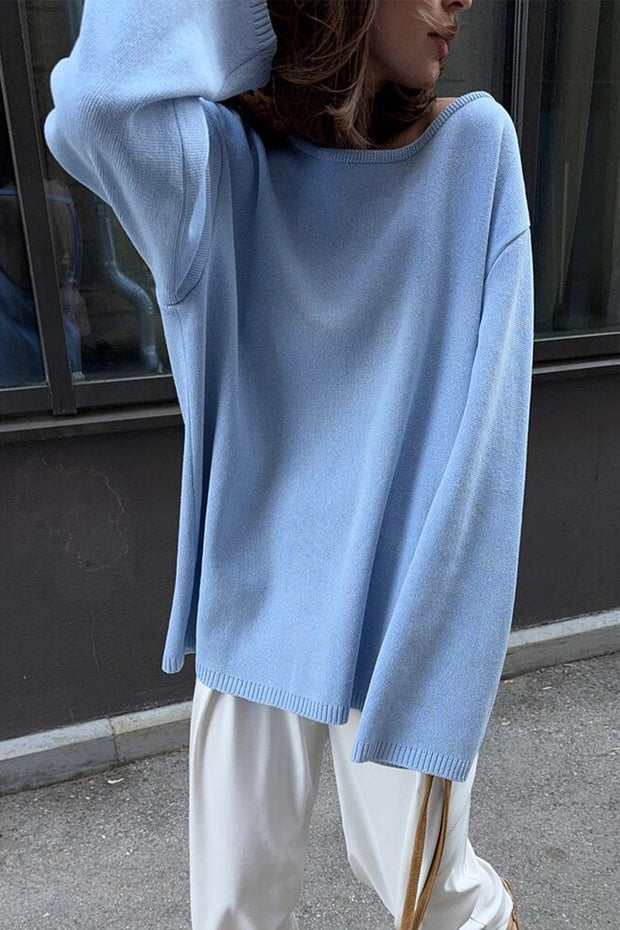 Versteckter Open-Back-Lazy-Pullover im modernen Stil