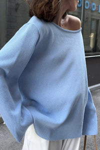 Versteckter Open-Back-Lazy-Pullover im modernen Stil