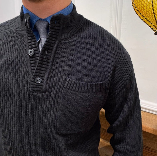 Pullover mit Zopfmuster und Rippstruktur