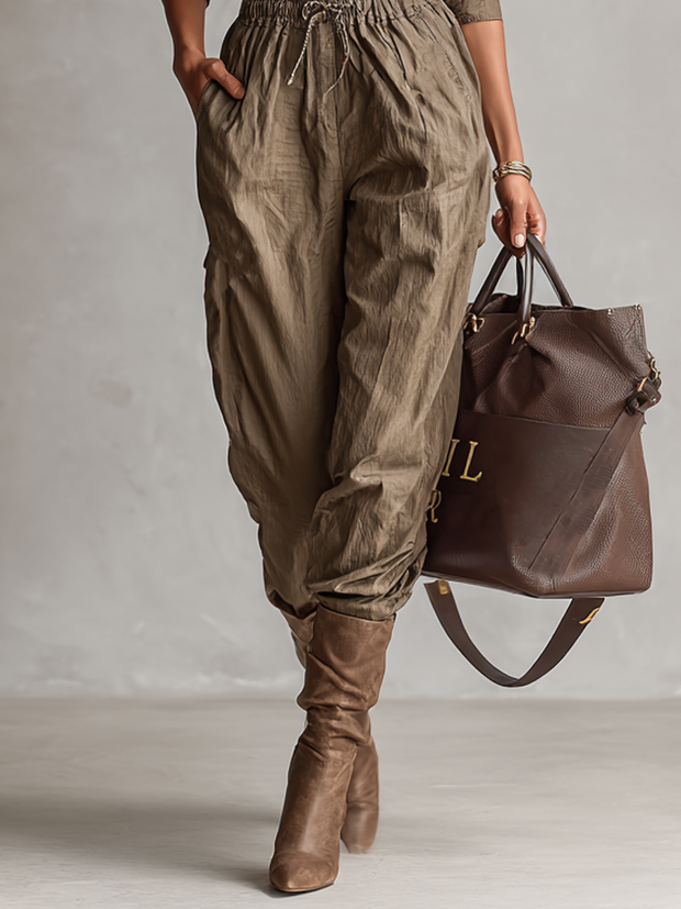 Overall mit Hemdkragen, Knöpfen und Kordelzug, lässig