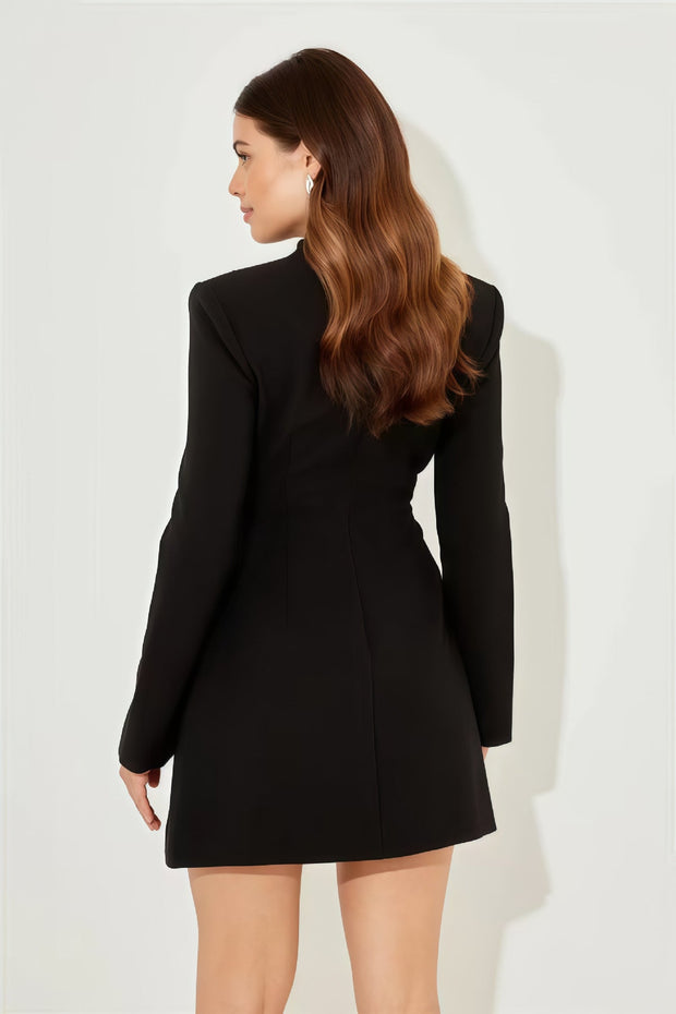 Urban Chic V-Ausschnitt Blazer-Kurzes Kleid