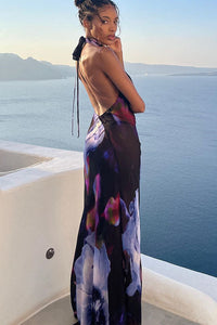 Französisches Ditsy-Blumen A-Linien-Kleid im modernen Stil