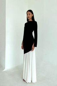 Modisches Farbblock-Midikleid mit tailliertem figurbetont-Schnitt