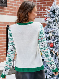 Lässiger Halloween-Smiley-Pullover aus Strick
