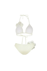 Neckholder 3D Blumenmuster Bikini-Set