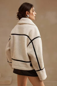 Moto Lammfelljacke im modernen Stil