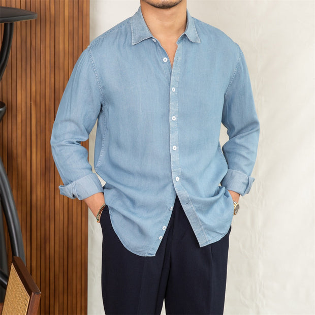 Hemd aus Denim mit weicher Haptik