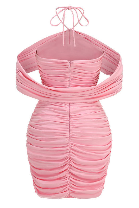 Sommer Neckholder Enganliegendes Mini-Kleid