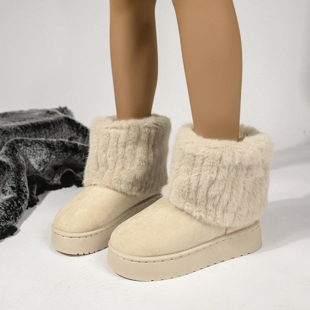 Damen-Winterstiefel mit Kunstfellmanschette - Ivanna