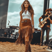 Boho-Fransenrock mit Western-Charme