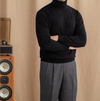 Pullover aus Wollmischung mit Rollkragen
