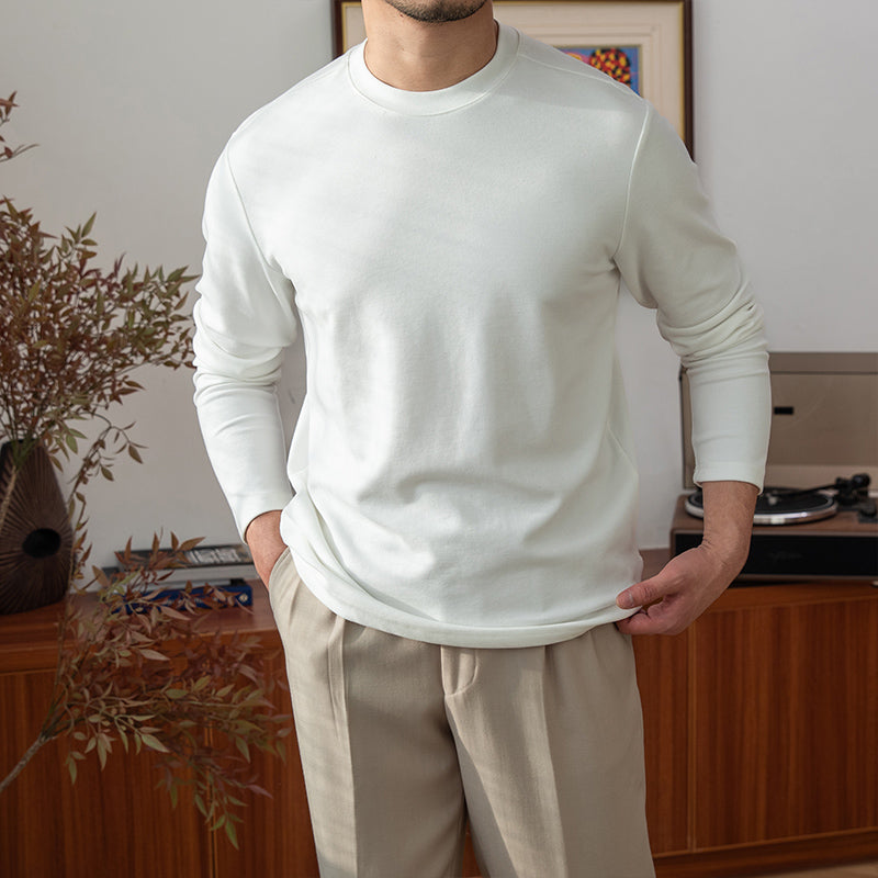 T-Shirt aus Baumwollmischung mit langen Ärmeln