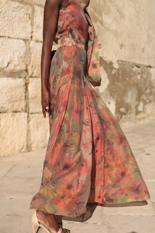 Falda Neckholder-Set mit floralem Maxirock im modernen Stil