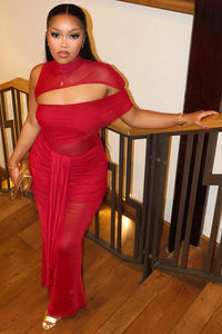 Formelles Kleid mit hohem, transparentem Kragen
