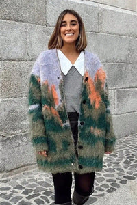 Kunstinspirierte Cardigan aus Strick