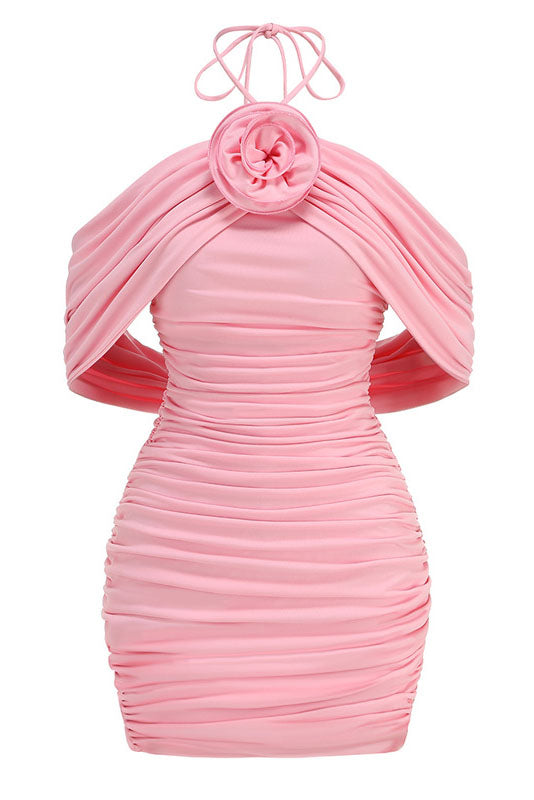 Sommer Neckholder Enganliegendes Mini-Kleid